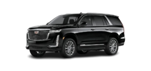 Black Cadillac Escalade SUV used for VIP transportation and executive travel in Summit, NJ.