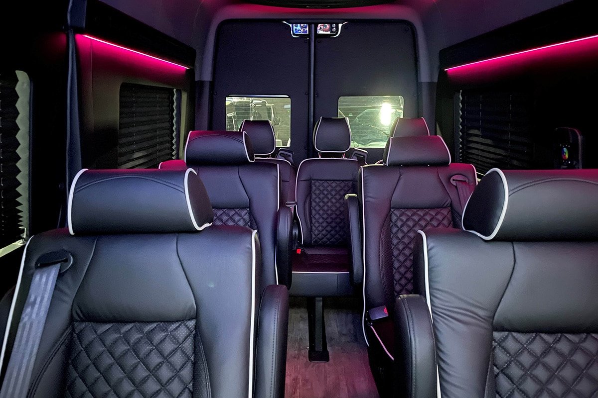 Luxury black car interior for Morris County chauffeur and airport service